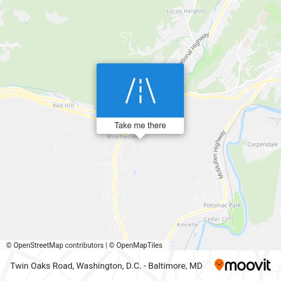 Twin Oaks Road map