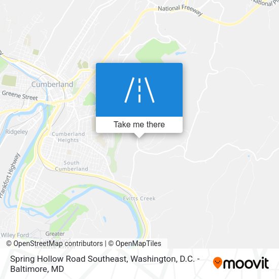 Spring Hollow Road Southeast map