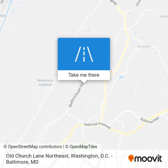 Old Church Lane Northeast map