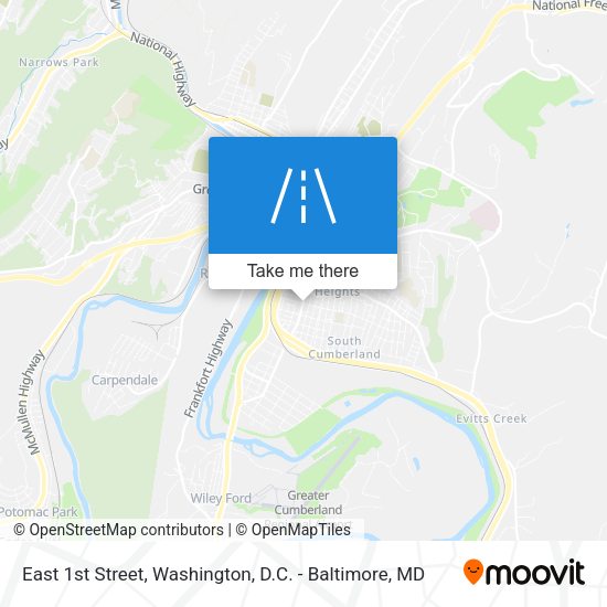 East 1st Street map