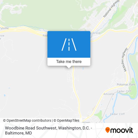 Woodbine Road Southwest map