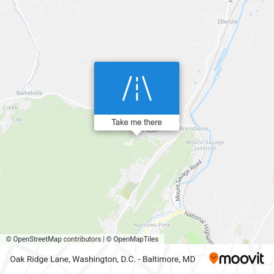 Mapa de Oak Ridge Lane