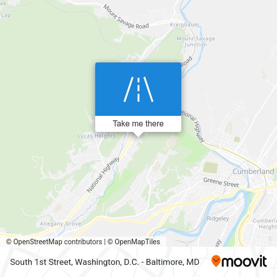 South 1st Street map