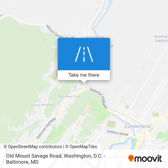 Old Mount Savage Road map