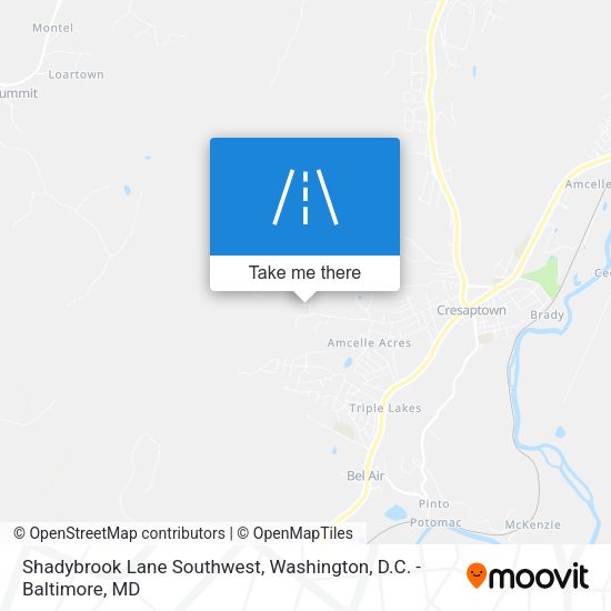 Shadybrook Lane Southwest map