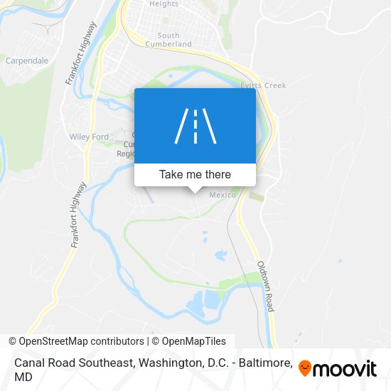 Canal Road Southeast map