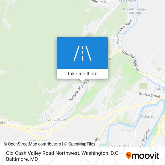 Old Cash Valley Road Northwest map