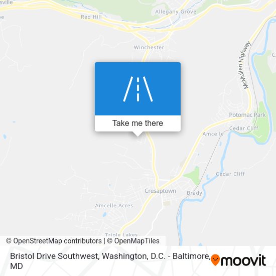 Bristol Drive Southwest map