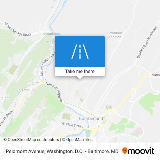 Peidmont Avenue map