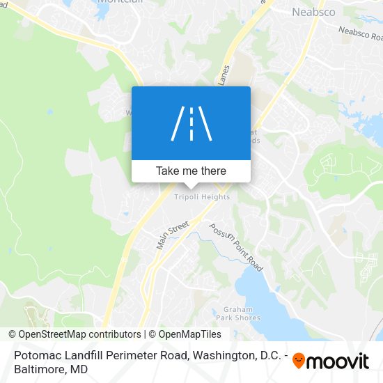 Potomac Landfill Perimeter Road map