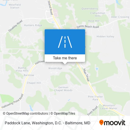 Paddock Lane map