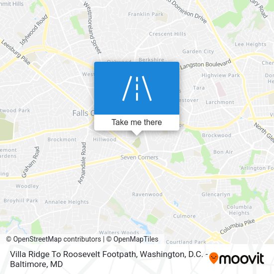 Villa Ridge To Roosevelt Footpath map