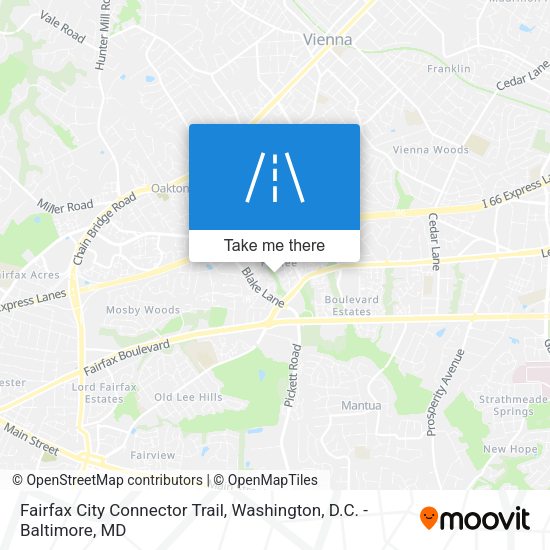 Mapa de Fairfax City Connector Trail