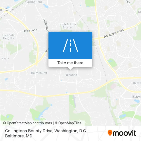 Collingtons Bounty Drive map