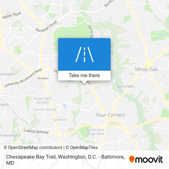 Mapa de Chesapeake Bay Trail