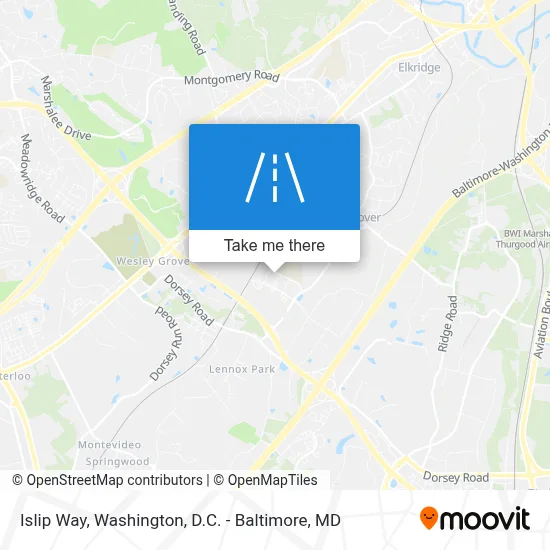 Islip Way map