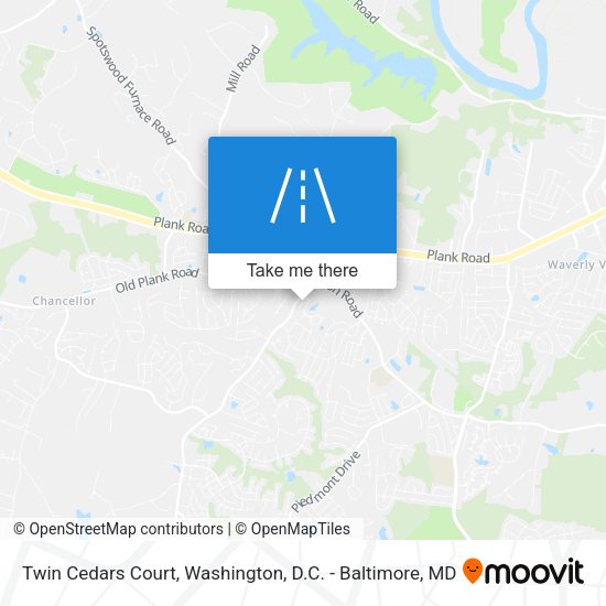Twin Cedars Court map