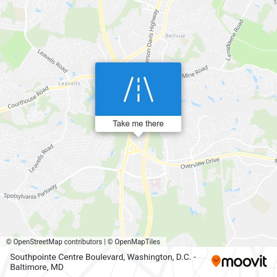 Mapa de Southpointe Centre Boulevard