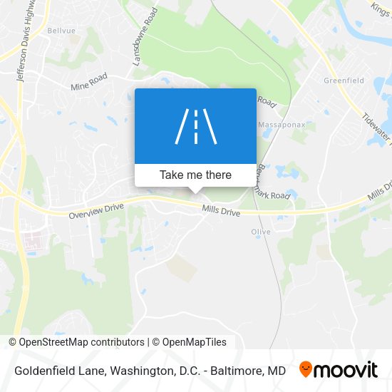 Goldenfield Lane map