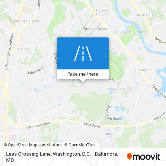 Mapa de Less Crossing Lane