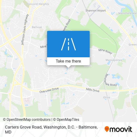 Carters Grove Road map