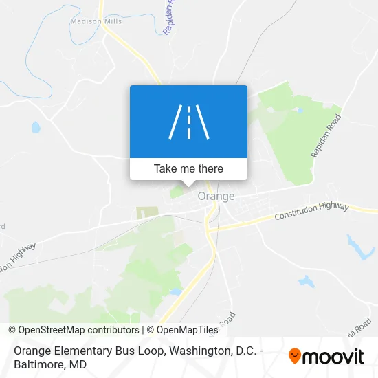 Orange Elementary Bus Loop map