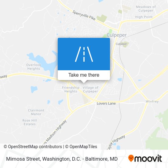 Mimosa Street map