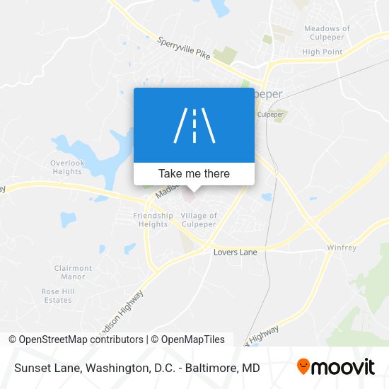 Sunset Lane map