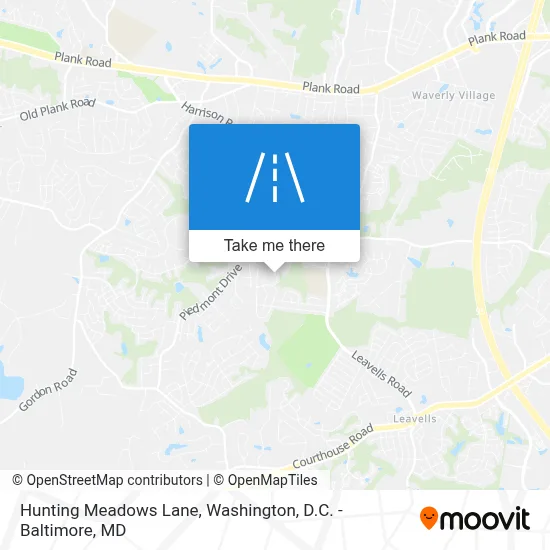 Hunting Meadows Lane map