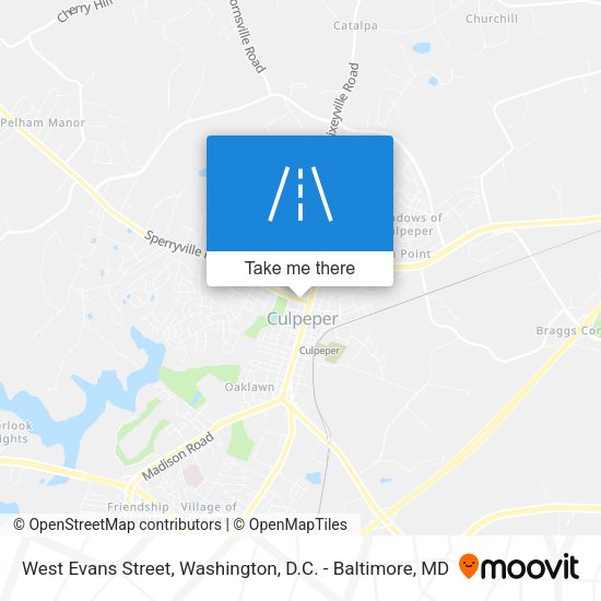 West Evans Street map