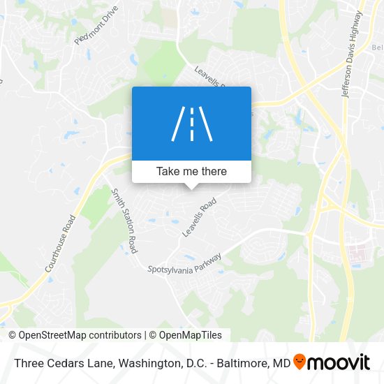 Three Cedars Lane map