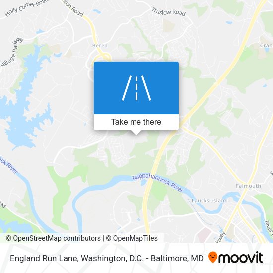 England Run Lane map