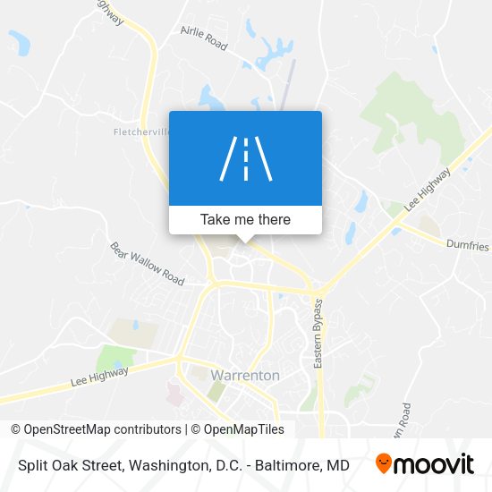 Split Oak Street map