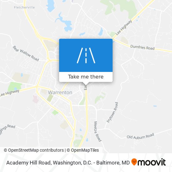 Academy Hill Road map