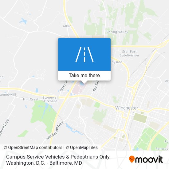 Mapa de Campus Service Vehicles & Pedestrians Only