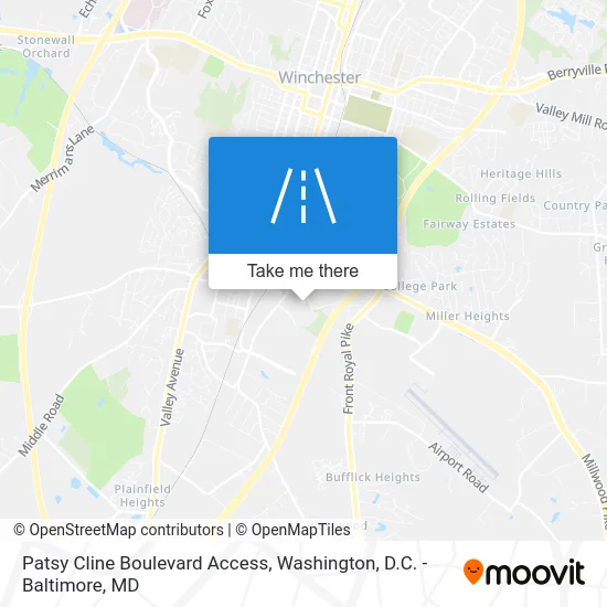 Patsy Cline Boulevard Access map