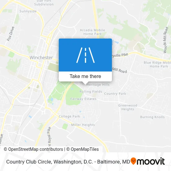 Country Club Circle map