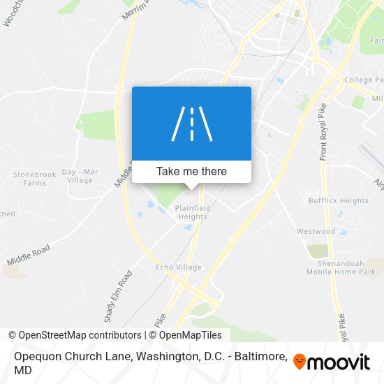 Opequon Church Lane map