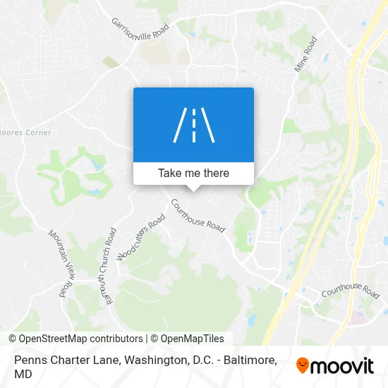 Penns Charter Lane map