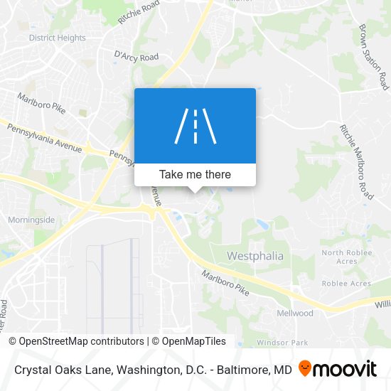 Crystal Oaks Lane map