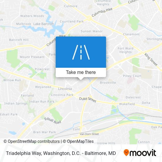 Mapa de Triadelphia Way