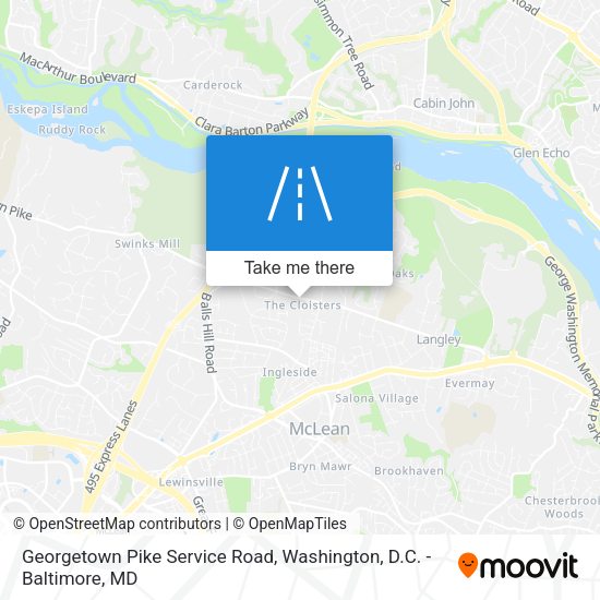 Georgetown Pike Service Road map