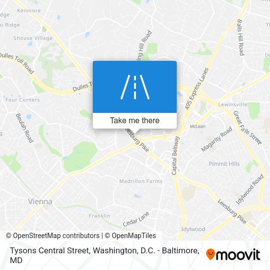 Mapa de Tysons Central Street