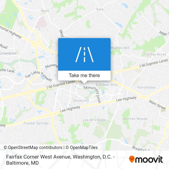 Fairfax Corner West Avenue map