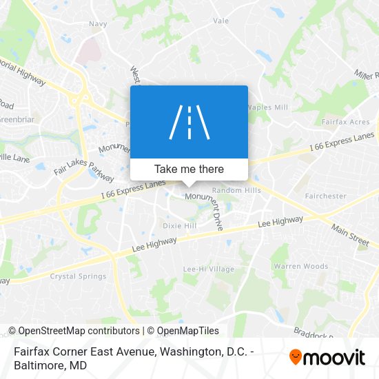 Mapa de Fairfax Corner East Avenue