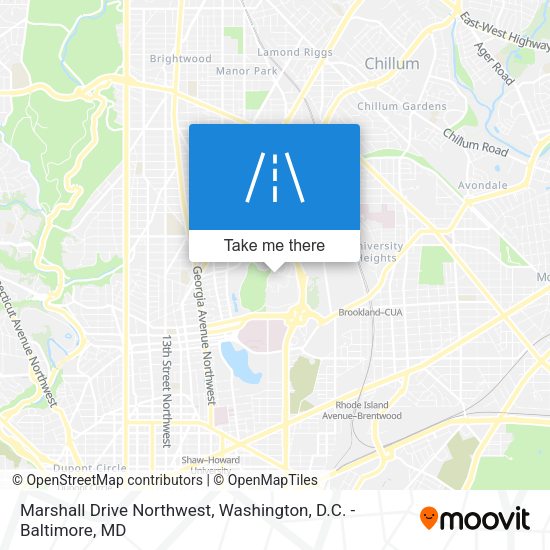 Marshall Drive Northwest map