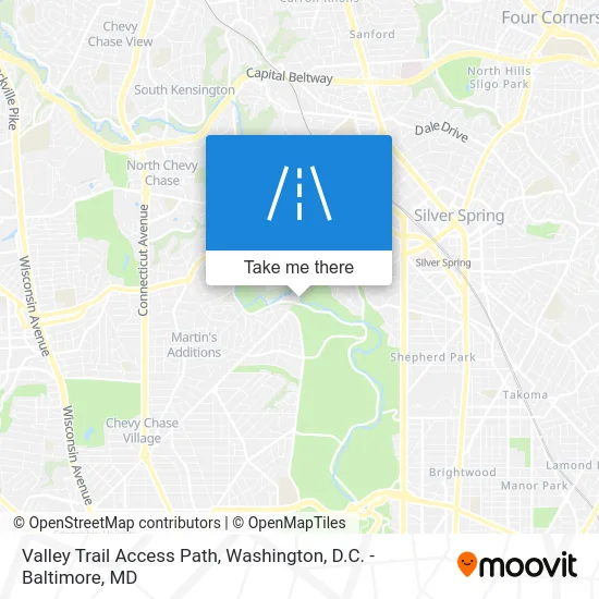 Valley Trail Access Path map