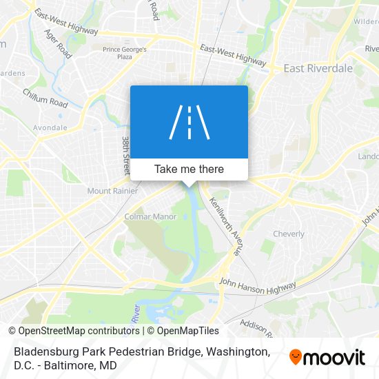 Mapa de Bladensburg Park Pedestrian Bridge