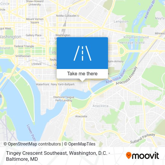 Tingey Crescent Southeast map