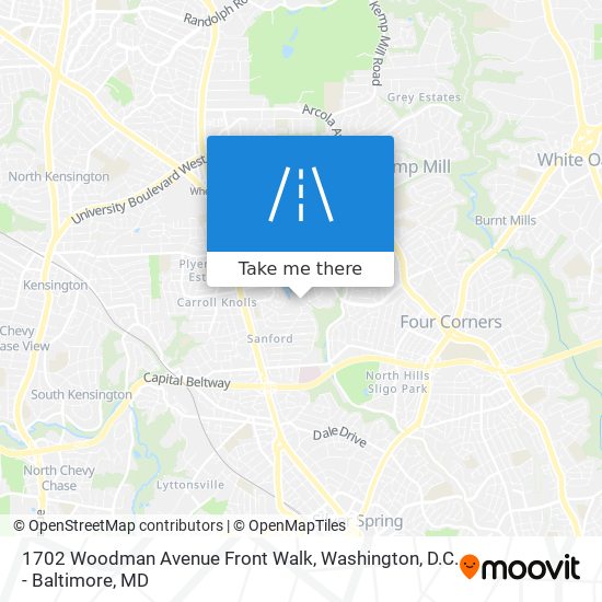 1702 Woodman Avenue Front Walk map